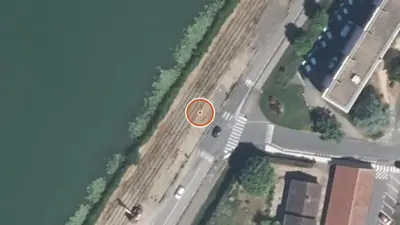 Vue aérienne : Aire de fitness Saint-Laurent-sur-Saône – Rue de la Resistance