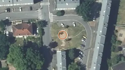 Vue aérienne : Aire de fitness Montluçon – Rue Henri et Rene Ribiere