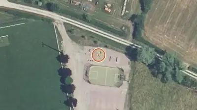 Vue aérienne : Aire de fitness Saint-Menoux