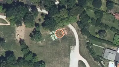Vue aérienne : Aire de fitness Aurillac – Parc Hélitas