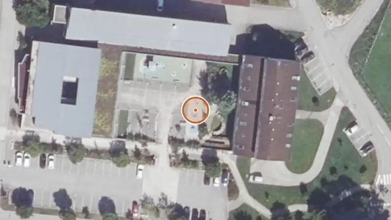 Vue aérienne de Aire de fitness Maîche – Rue des Boutons d’Or