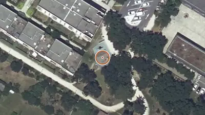 Vue aérienne : Aire de fitness Toulouse – Jardin Guilhermy