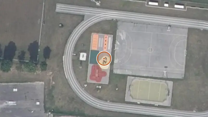 Vue aérienne de Aire de fitness Orgelet – Stade Municipal