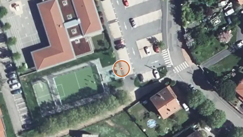 Vue aérienne de Aire de fitness Montbrison – Rue des Prés Lacroix