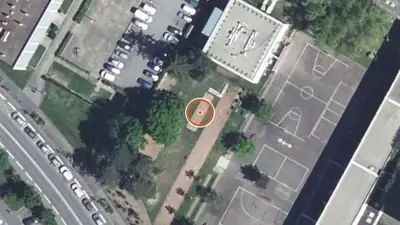Vue aérienne : Aire de fitness Roanne – Allée de la Méditerranée