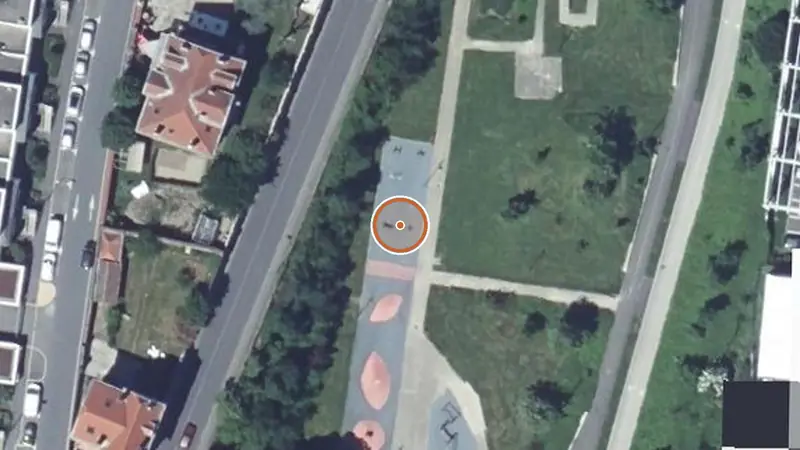 Vue aérienne de Aire de fitness Saint-Chamond – Parc Novaciéries