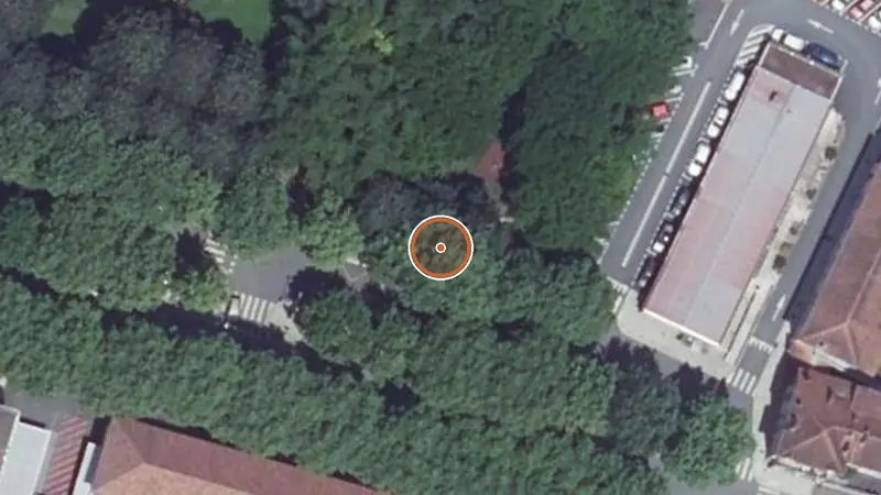 Vue aérienne de Aire de fitness Figeac – Jardin de l'Hôpital