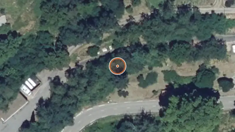 Vue aérienne de Aire de fitness Le Collet-de-Dèze – Parcours Santé