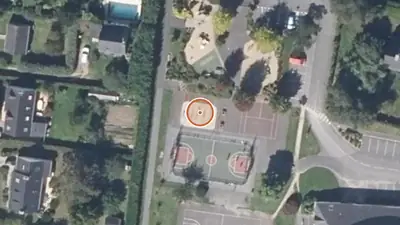 Vue aérienne : Aire de fitness Baden – Rue de Lann Vihan