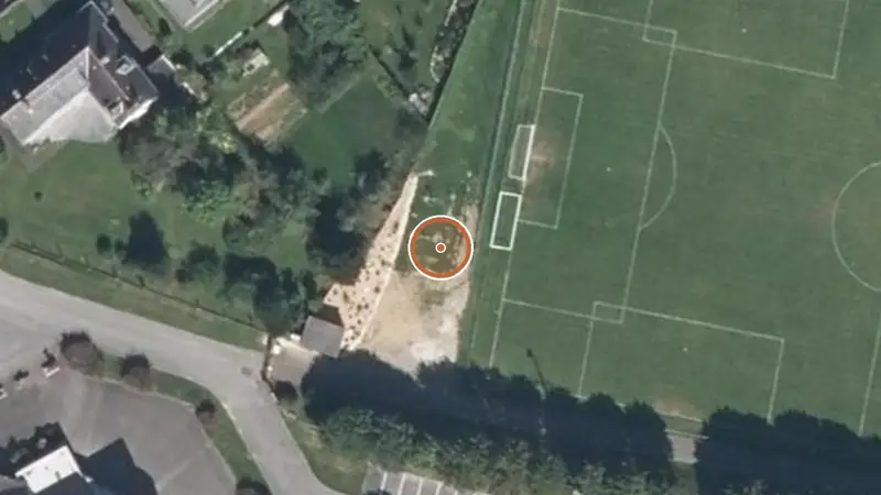 Vue aérienne de Aire de fitness Elven – Complexe sportif Roger Michel