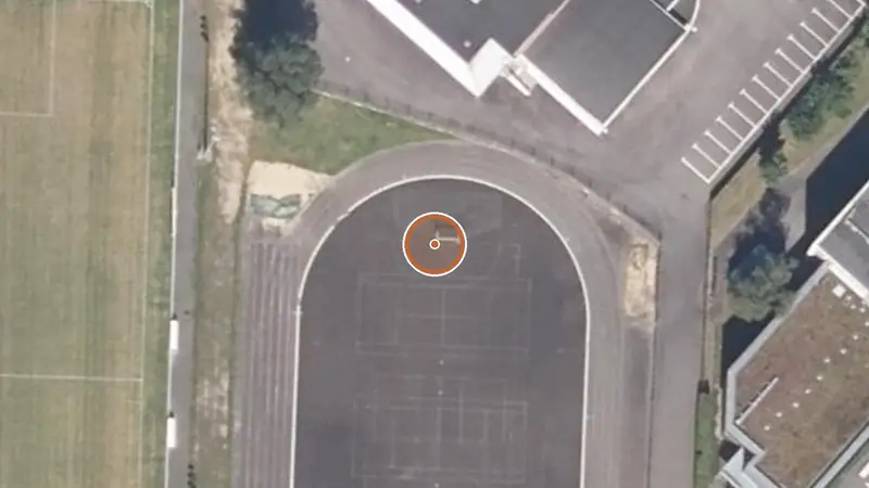 Vue aérienne de Aire de fitness Plouay – Stade de Manehouarn