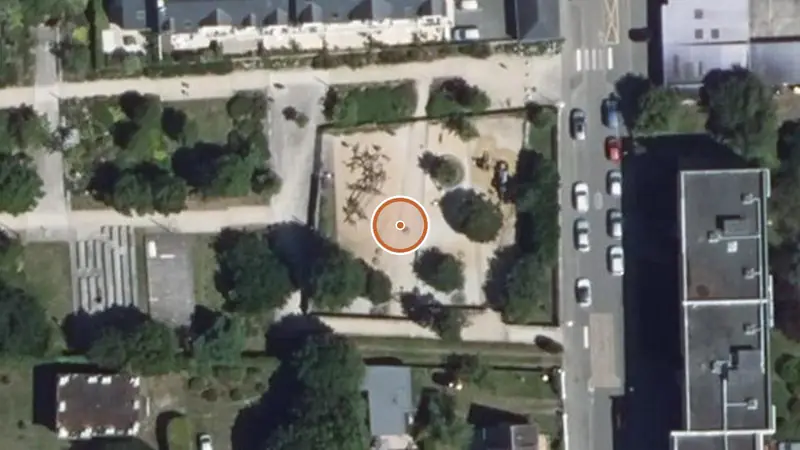 Vue aérienne de Aire de fitness Quiberon – Jardin de Brétinio