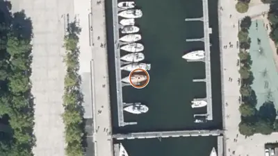 Vue aérienne : Parcours sportif Vannes – Quai Eric Tabarly