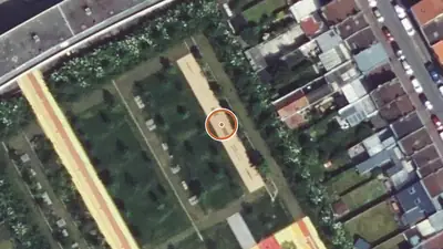 Vue aérienne : Aire de fitness Lille – Jardin Rosa Parks