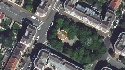 Vue aérienne : Aire de fitness Lille – Square Albert Thomas