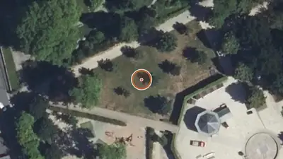 Vue aérienne : Aire de fitness Alençon – Parc des Promenades