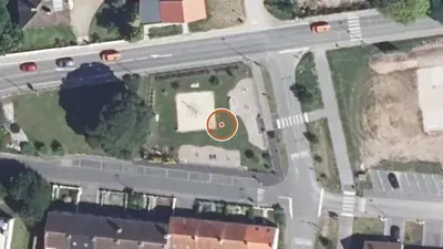 Vue aérienne : Aire de fitness Rang-du-Fliers – Rue de la Sucrerie Garry