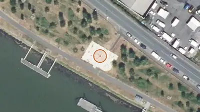Vue aérienne : Aire de fitness Bayonne – Quai de Lesseps