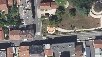 Vue aérienne : Aire de fitness Pau – Square des Anglais