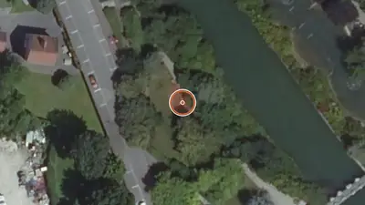 Vue aérienne : Aire de fitness Huningue – Parc des Eaux Vives