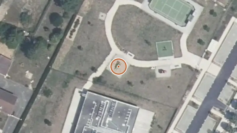 Vue aérienne de Aire de fitness Saint-Marcel – Espérance Pétanque