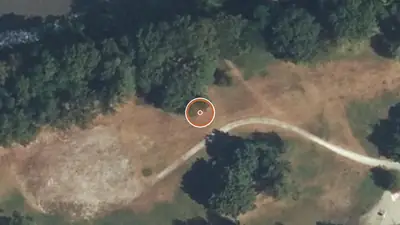 Vue aérienne : Parcours sportif Grignon – Base de loisirs des Glières (ouest)