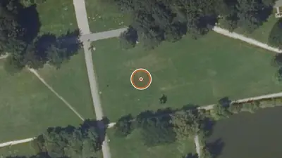 Vue aérienne : Aire de fitness Bussy-Saint-Georges – Parc du Génitoy (sud-ouest)