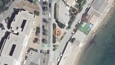 Vue aérienne : Aire de fitness Cavalaire-sur-Mer – Promenade de la Mer (nord)