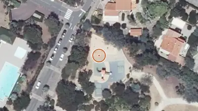 Vue aérienne : Aire de fitness Fréjus – Parc Areca