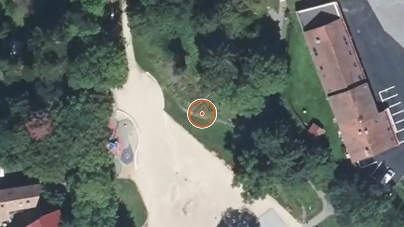 Vue aérienne de Aire de fitness Giromagny – Parc du Paradis des Loup