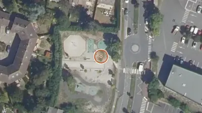 Vue aérienne : Aire de fitness Dourdan – Rue d’Orsonville