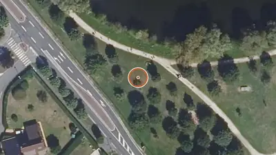 Vue aérienne : Aire de fitness Égly – Promenade de Villelouvette (sud-ouest)
