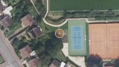 Vue aérienne : Aire de fitness Marcoussis – Place de Chouanville