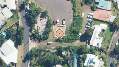 Vue aérienne : Aire de fitness Saint-Denis – Chemin des Vétivers