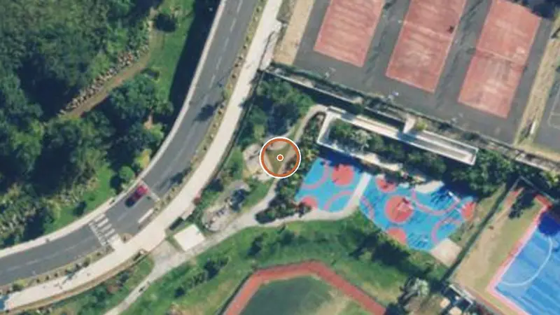 Vue aérienne de Street workout Saint-Pierre – Complexe de CASABONA